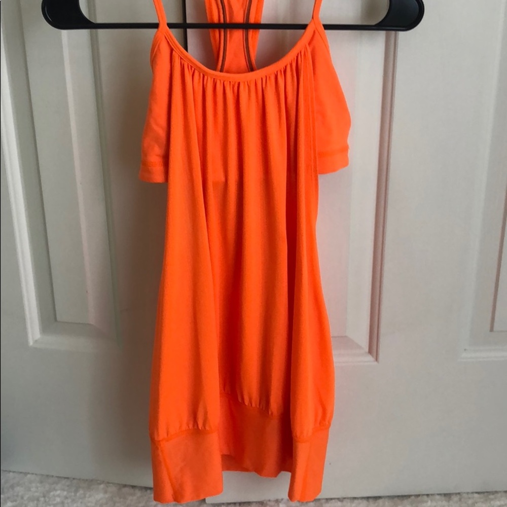 Neon 2-in-1 lululemon tank and sports bra